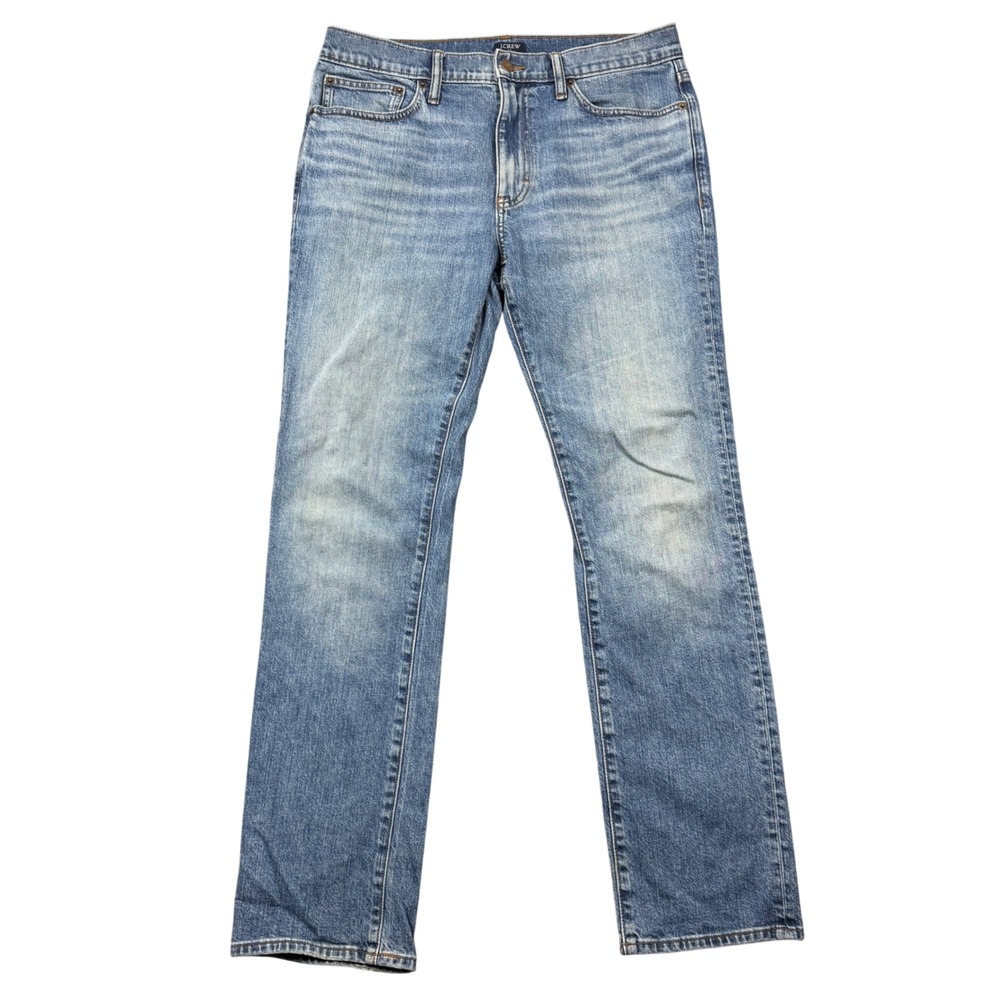 J.Crew Flex Straight Fit Jeans Mens 32x32 Medium Wash Blue Denim Normcore